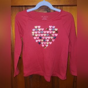 XS Girls Long Sleeved Heart Shirt